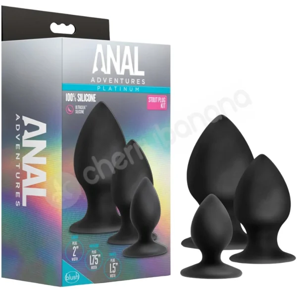 Anal Adventures Platinum Silicone Anal Stout 3 Plug Kit