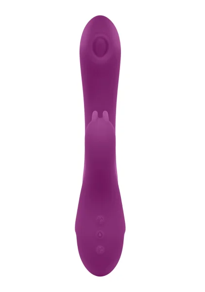 Playboy Pleasure Thumper Waterproof Rechargeable Silicone Tapping Rabbit Vibrator - Fuchsia