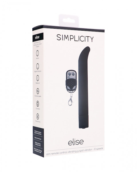 Elise Slim Remote Control Vibrating G-spot Vibrator - Black