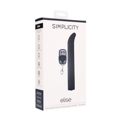 Elise Slim Remote Control Vibrating G spot Vibrator Black