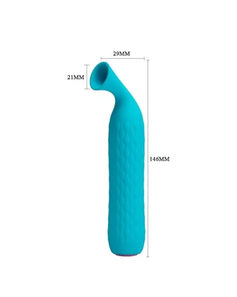 Quentin Sensual Pleasure Suction Vibrator - 5.7 Inch - Blue - 5.7 Inch