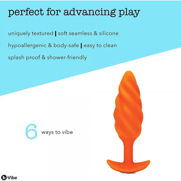 B-vibe Swirl Texture Plug Orange
