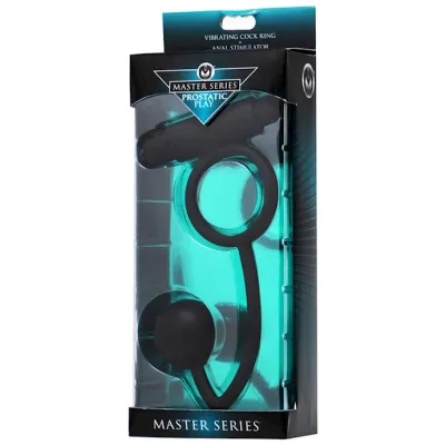 Odyssey Vibrating Cock Ring With Anal Stimulator Black 9 5 Inch