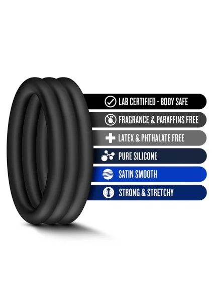 Performance - Vs1 Pure Premium Silicone Cockrings  - Medium - Indigo