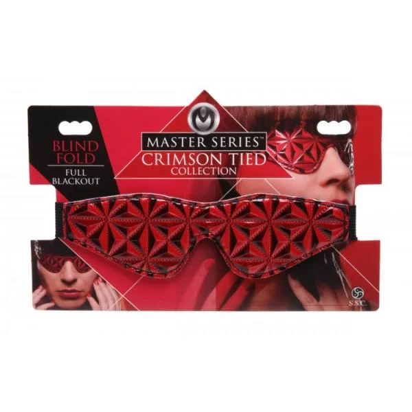 Crimson Full Blackout Embossed Blindfold