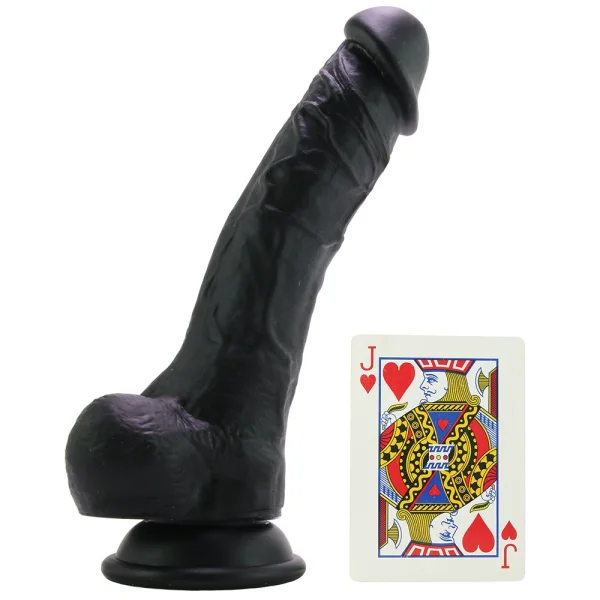 ColourSoft 8 Inch Black Silicone Suction Cup Dildo