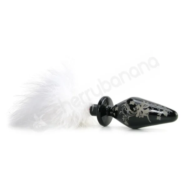 Fashionistas Black Glass Bunny Tail Small Butt Plug