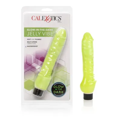 Glow in the Dark Jelly Penis Vibe 7 Inches Green