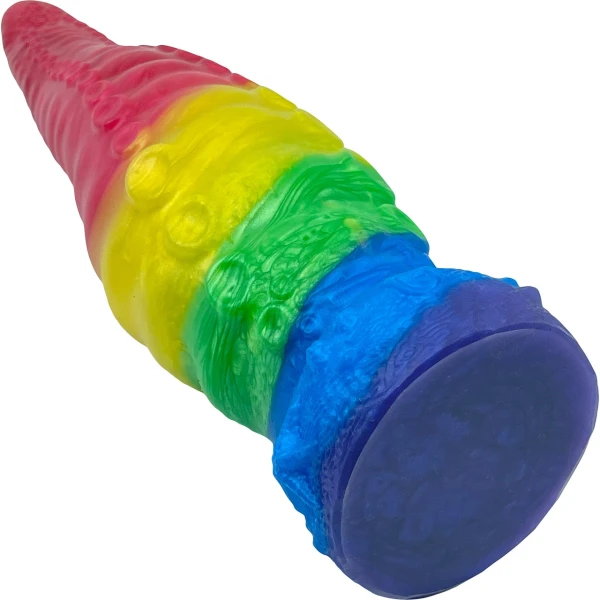 Uncover Creations The Tentacle Knot 8.5" Silicone Fantasy Dildo - Rainbow Brite