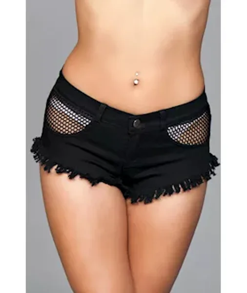 Such A Catch Denim Shorts - Black - S — image 2 of 5