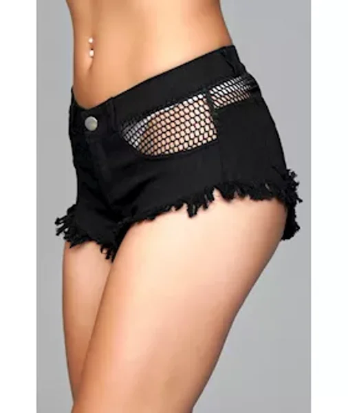 Such A Catch Denim Shorts - Black - S — image 4 of 5