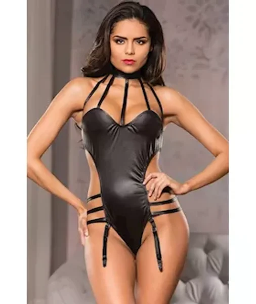 Halter Neck Teddy Black L/xl - Black - L/xl — image 2 of 2