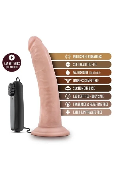 Blush Dr. Skin Dr. Dave Vanilla 7 Inch Vibrating Cock with Suction Cup — image 8 of 11