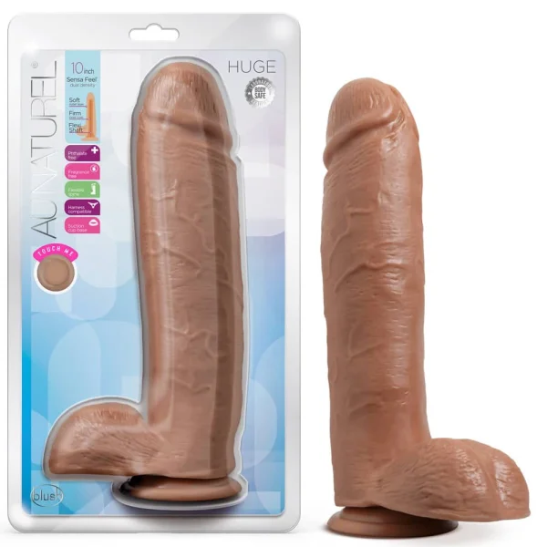 Au Naturel - Huge - 10 Inch Dildo - Mocha