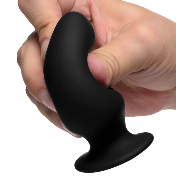 Squeeze-It Squeezable Silicone Anal Plug, Small - Black