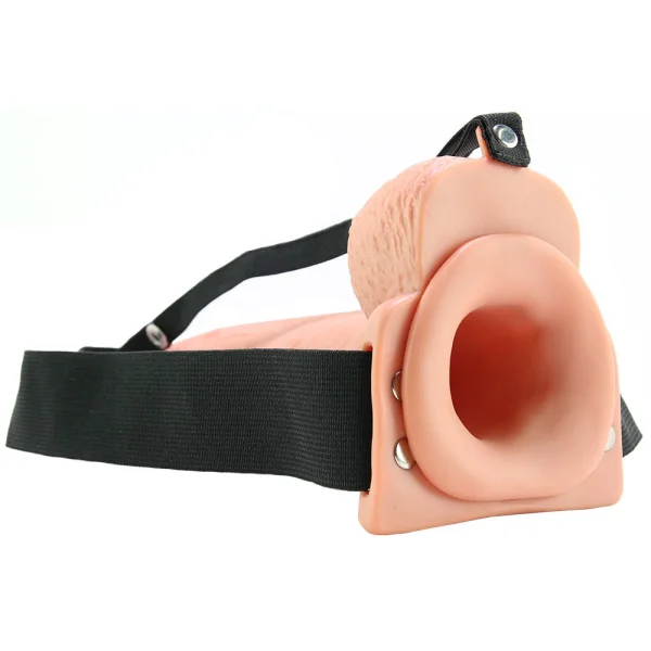 Fetish Fantasy Series 9" Hollow Squirting Strap-on With Balls - Flesh