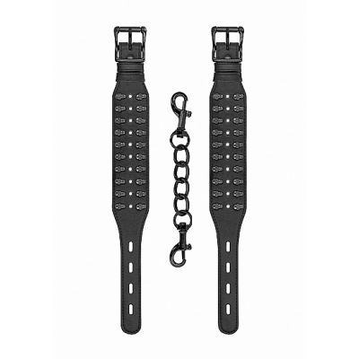 Skulls and Bones Ankle Cuffs with Skulls Black