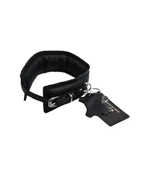 Bound X Padded Cuffs And Collar Set With Thin Strap - Black — image 12 of 14