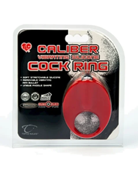 Tlc Calibervibrating Silicone Cock Ring - Red