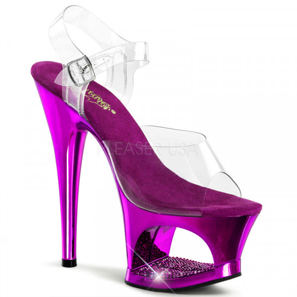 MOON-708DMCH - 7" Heel, 2 3/4" Cut-Out PF Ankle Strap Sandal — image 13 of 25