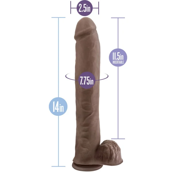 Au Naturel Daddy 14 Inch Sensa Feel Dual Density Dildo By Blush - Chocolate