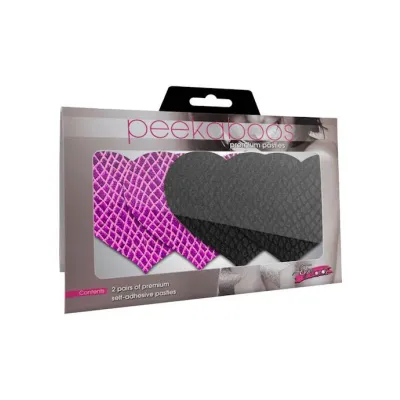Snake Charmer Hearts Pasties Pink black