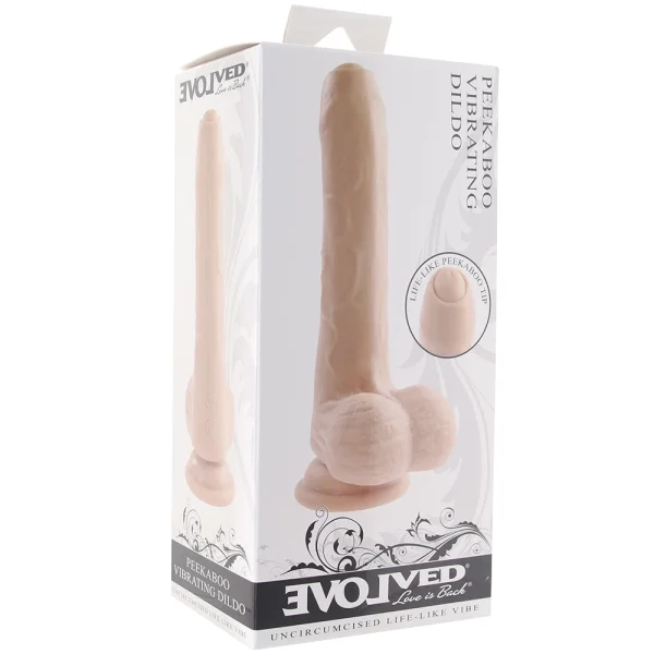 Peek A Boo Uncut Vibrating Rechargeable Silicone Suction Cup Dildo By Evolved Novelties - Vanilla