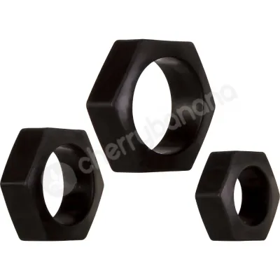 Zero Tolerance Lug Nuts Black Cock Rings Set Of 3 Different Sizes