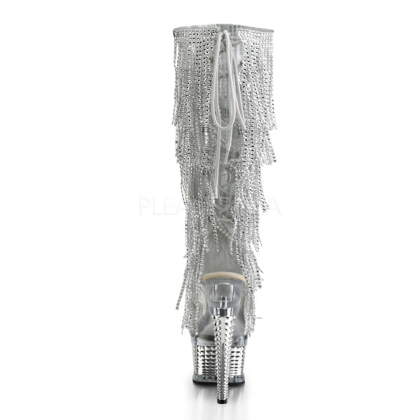 6 1/2 inches Heel, 2 1/2 inches PF Open Toe/Heel Knee High Fringe Boot — image 4 of 8