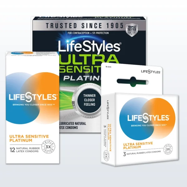 LifeStyles Ultra Sensitive Platinum Condoms | Ultra Thin