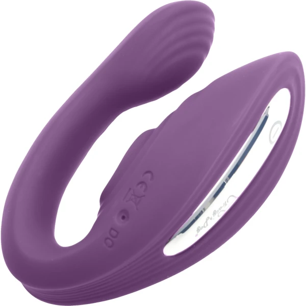 Tracy’s Dog Nina Dual Stim Vibrator With Clitoral Tapper, Flexible Internal Stimulator & Remote - Purple