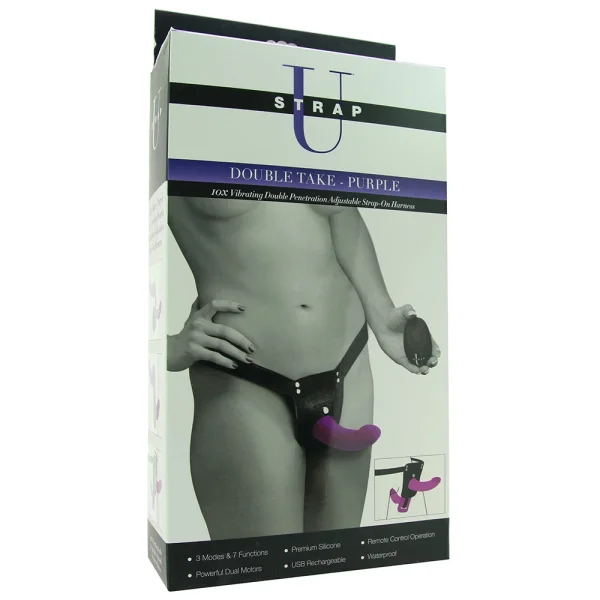 Vibrating Double-Sided Strap-On in Purple