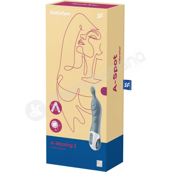 Satisfyer A-mazing 2 Grey Silicone Ribbed A-Spot Stimulation Vibrator