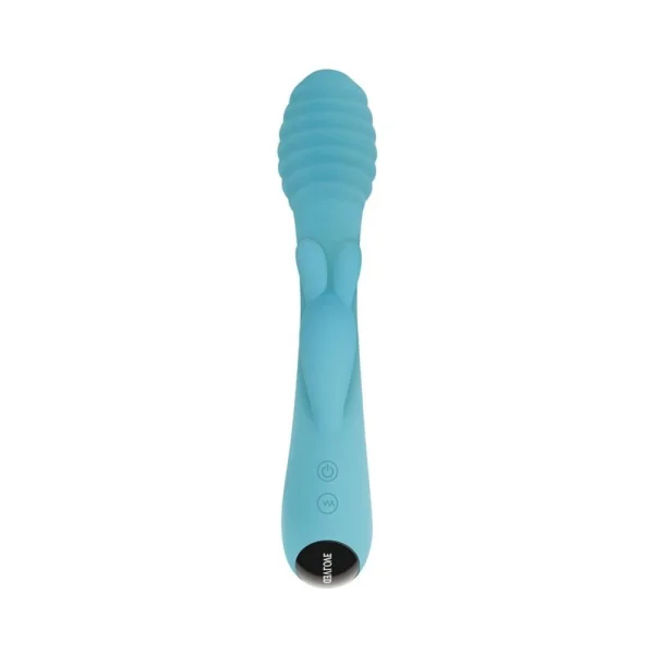 Evolved Aqua Bunny 9 Shaft Function 9 Clit Stim Functions Rechargeable Silicone Waterproof Teal — image 8 of 9