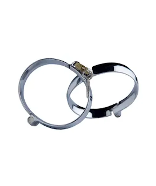 Kink Range Cuffs With Padlock - 3.5 Inch - Silver — image 2 of 2