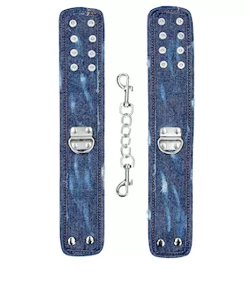 Denim Ankle Cuffs - Roughened Denim Style  - Blue - O/s — image 9 of 9