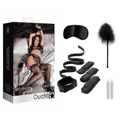 Bed Bindings Restraint Kit Black 8 Piece Set