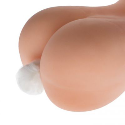 Kinky Tails White Bunny Glass Butt Plug