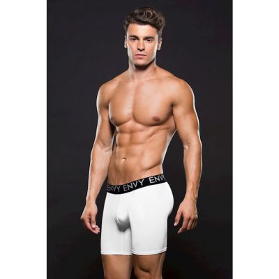 Envy Micro Lowrise Logo Athletic Boxer M L White
