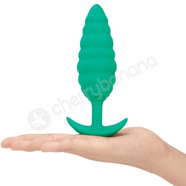 B-Vibe Zoe Ligon Collection Green Twist Ribbed Texture Vibrating Anal Plug