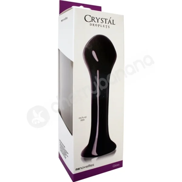 Crystal Droplets Black Smooth Butt Plug