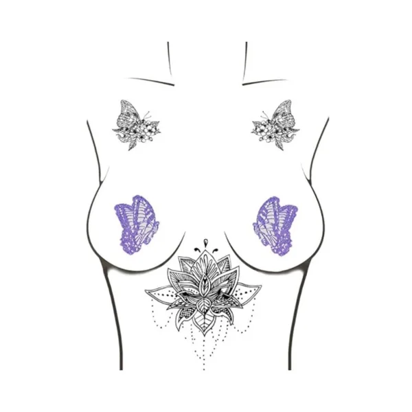Neva Nude Pasty Butterfly Glitter Lavendar