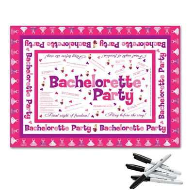 Bachelorette Tablecloth with 4 Markers