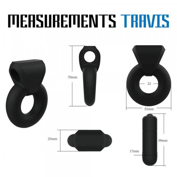 Velv'Or Rooster Travis Hard Silicone Vibrating Bullet Cock Ring — image 6 of 12