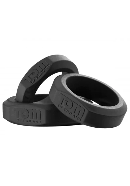Tom of Finland 3 Piece Silicone Cock Ring Set