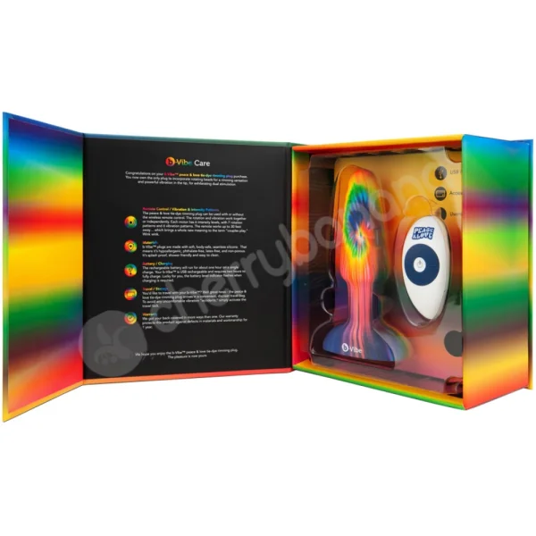 B-Vibe Peace & Love Tie-Dye Remote Rimming Plug