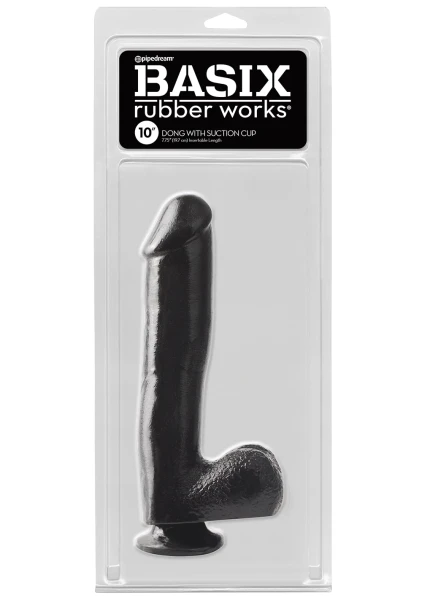 Pipe Dreams Basix Rubber Works - 10" Dong with Suction Cup - (PACK OF 2)