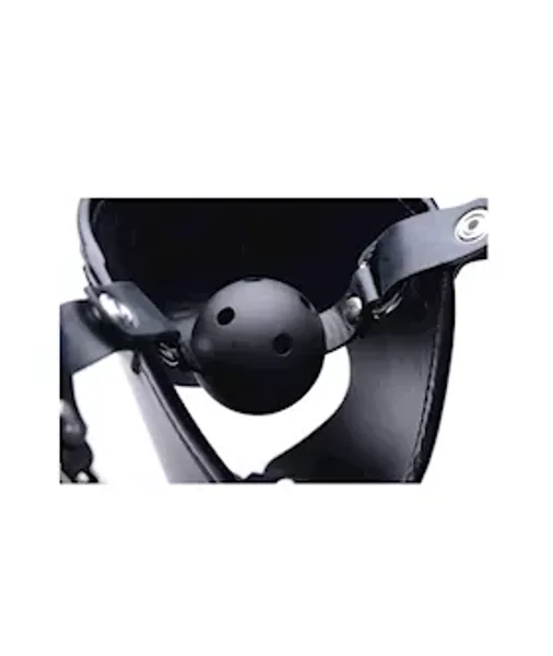 Pup Puppy Play Hood And Breathable Ball Gag - Black - O/s — image 7 of 8