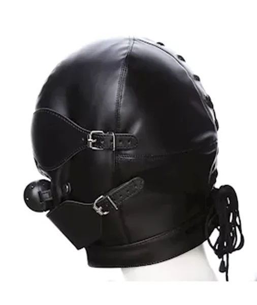 Domination Ball Gag Hood - Black — image 5 of 6