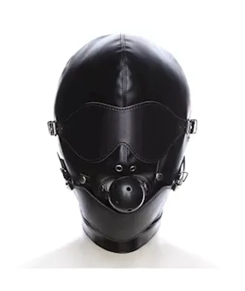 Domination Ball Gag Hood - Black — image 4 of 6